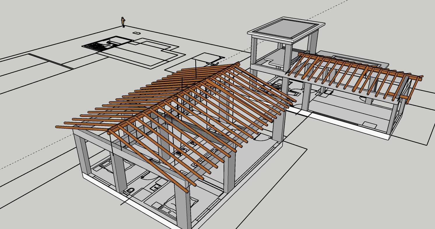 Timber gable roof